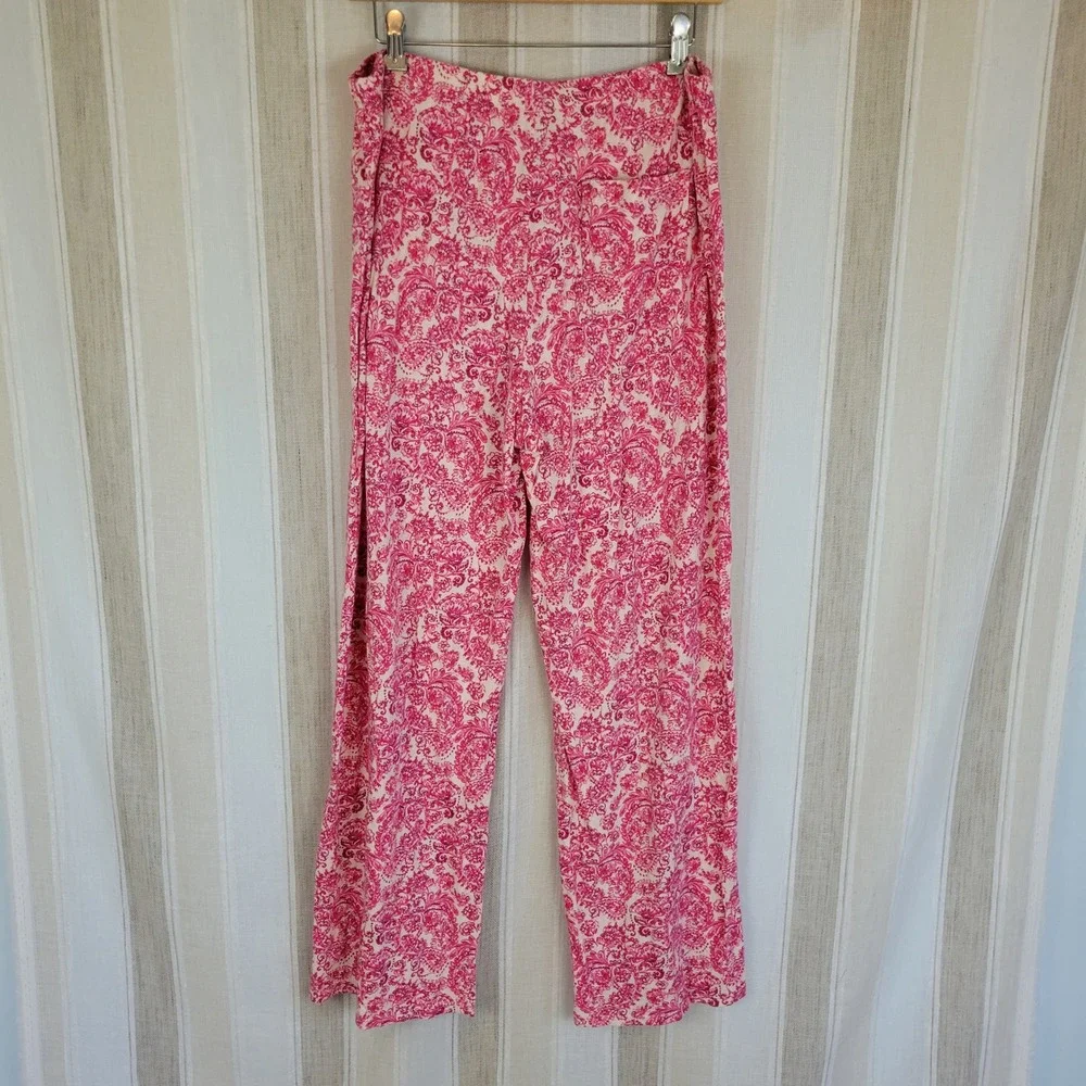 J. Jill Sleep Ultrasoft Pajamas Set Pink Floral Paisley Size Medium Cotton Modal